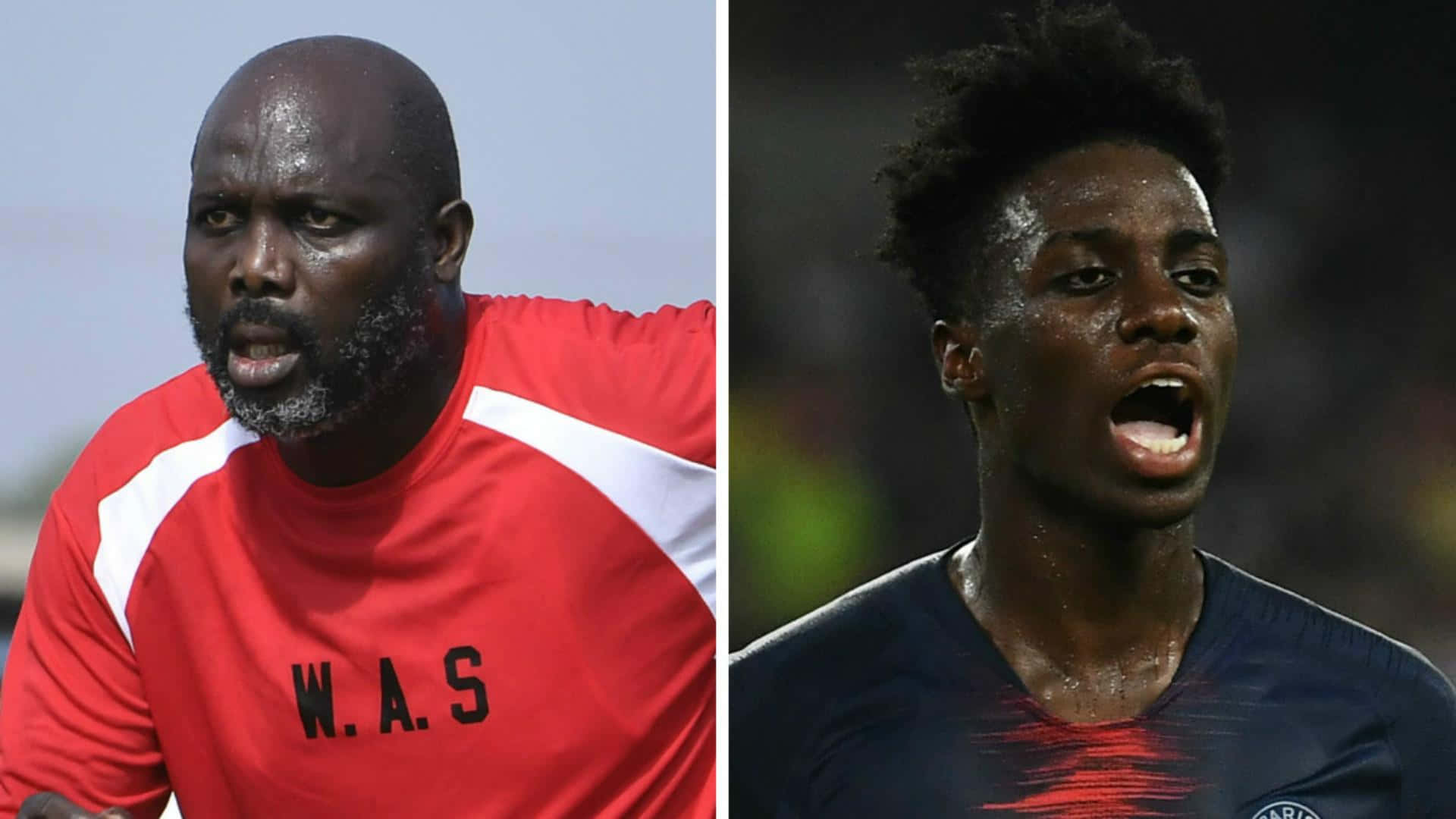 Football Player George Weah And Timothy Weah Wallpaper