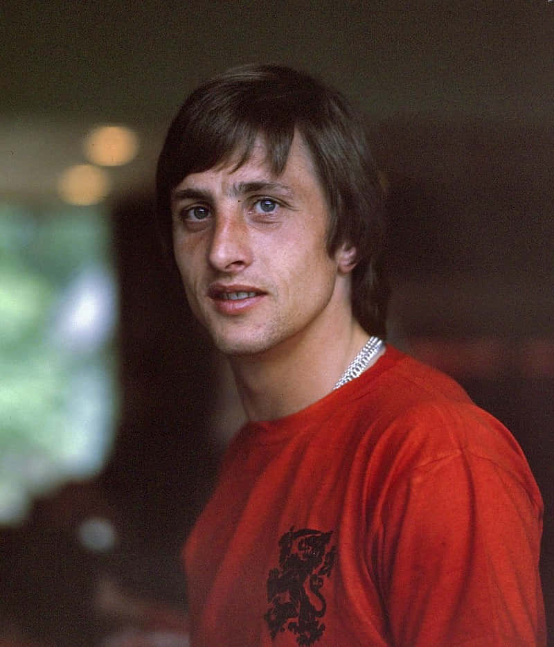 Giocatoredi Calcio Johan Cruyff Primo Piano Sfondo