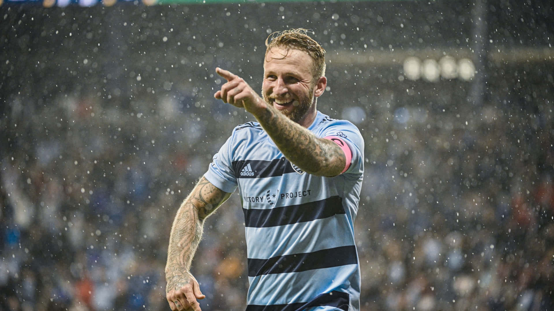 Football Player Johnny Russell At Children's Mercy Park Wallpaper