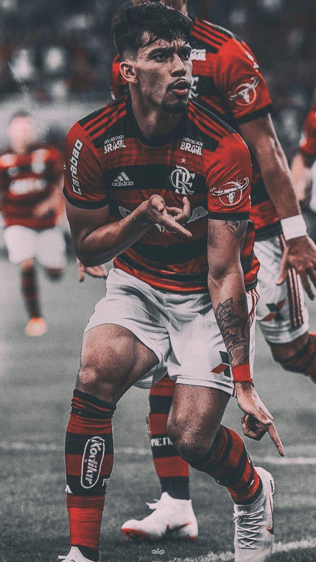 Fodboldspiller Lucas Paquetá med filter effekter Wallpaper