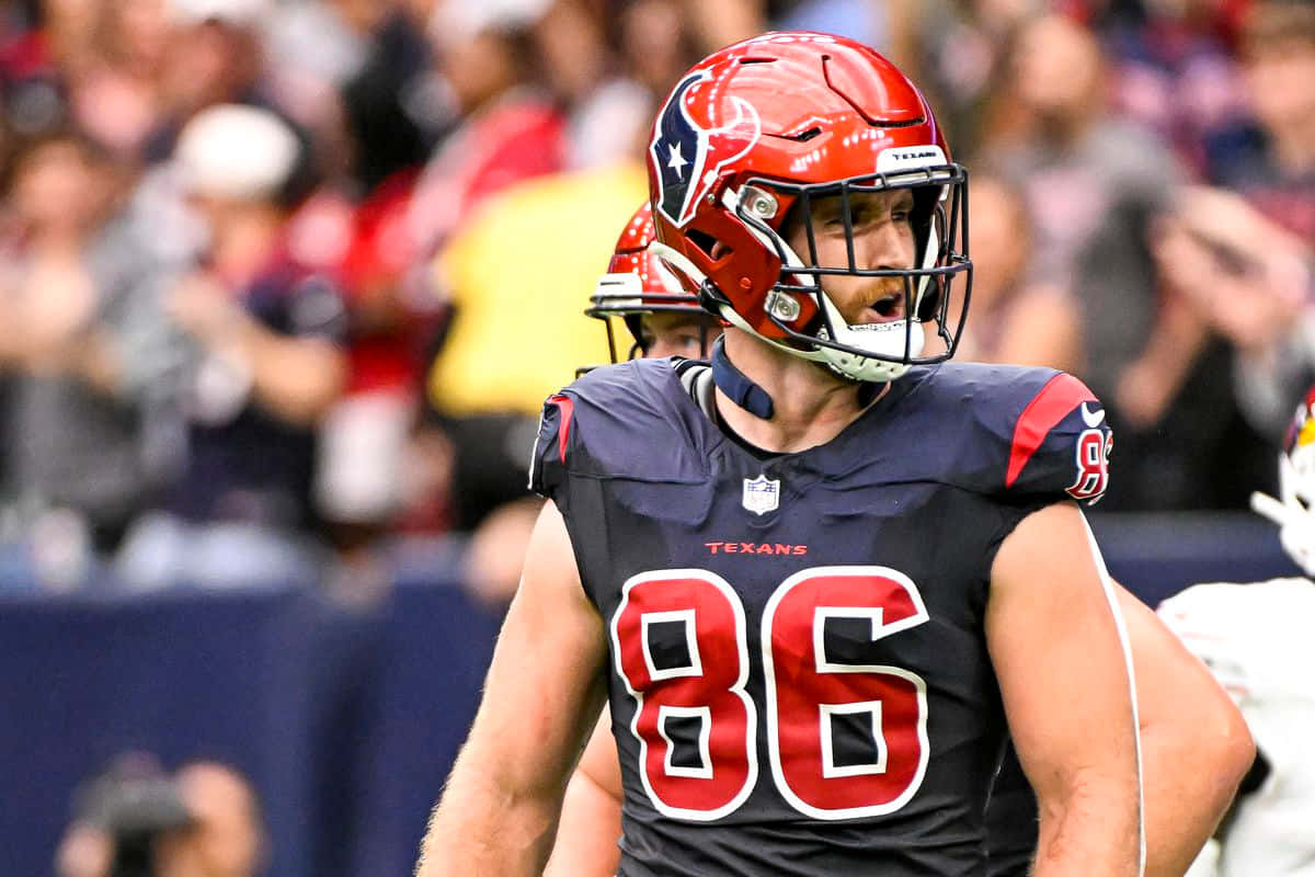 Voetballer Nummer 86 Texans Helm Achtergrond