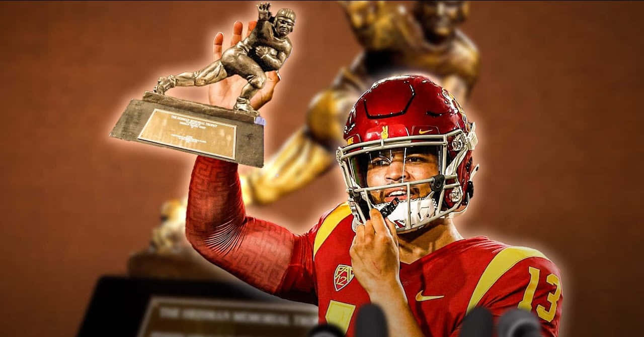 Football Player With Trophy Wallpaper