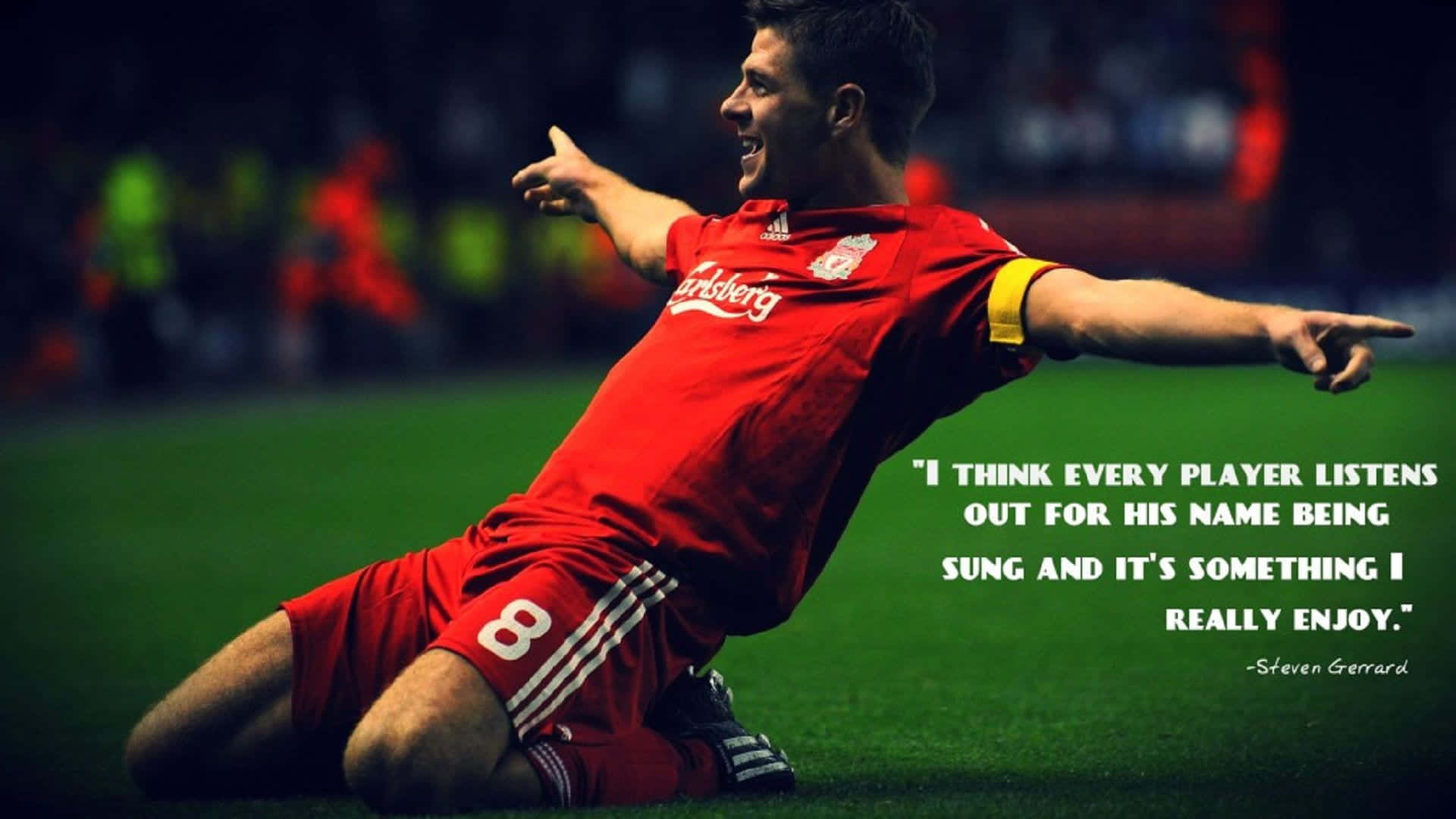 Steven Gerrard Football Quotes About Crowd Cheers Wallpaper