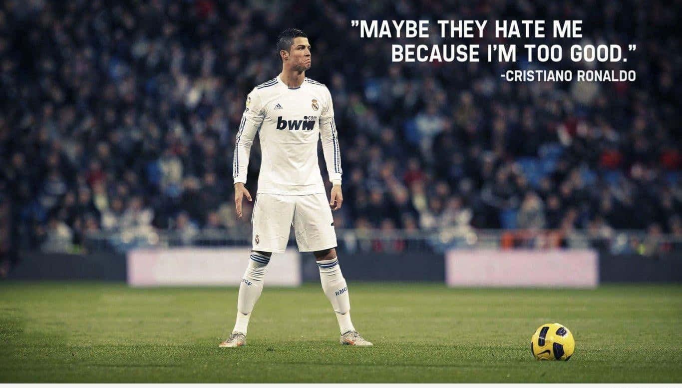 Cristian Ronaldo About Haters Football Quote Wallpaper