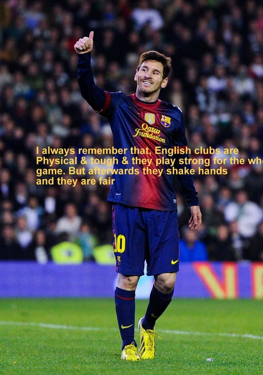 Lionels Messi Om Engelske Klubber Fodbold Citater Tapet Wallpaper