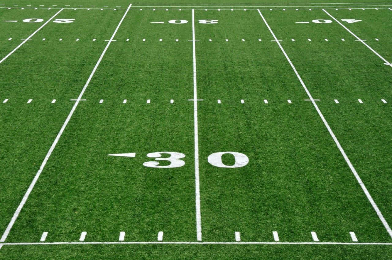 A Football Field With Numbers On It