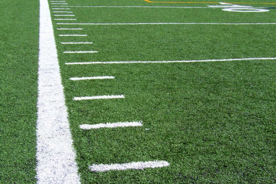 A Football Field With White Lines