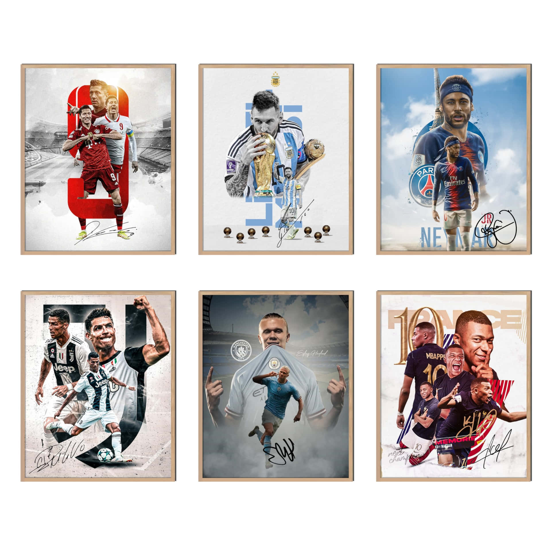 Football Stars Art Collection Wallpaper