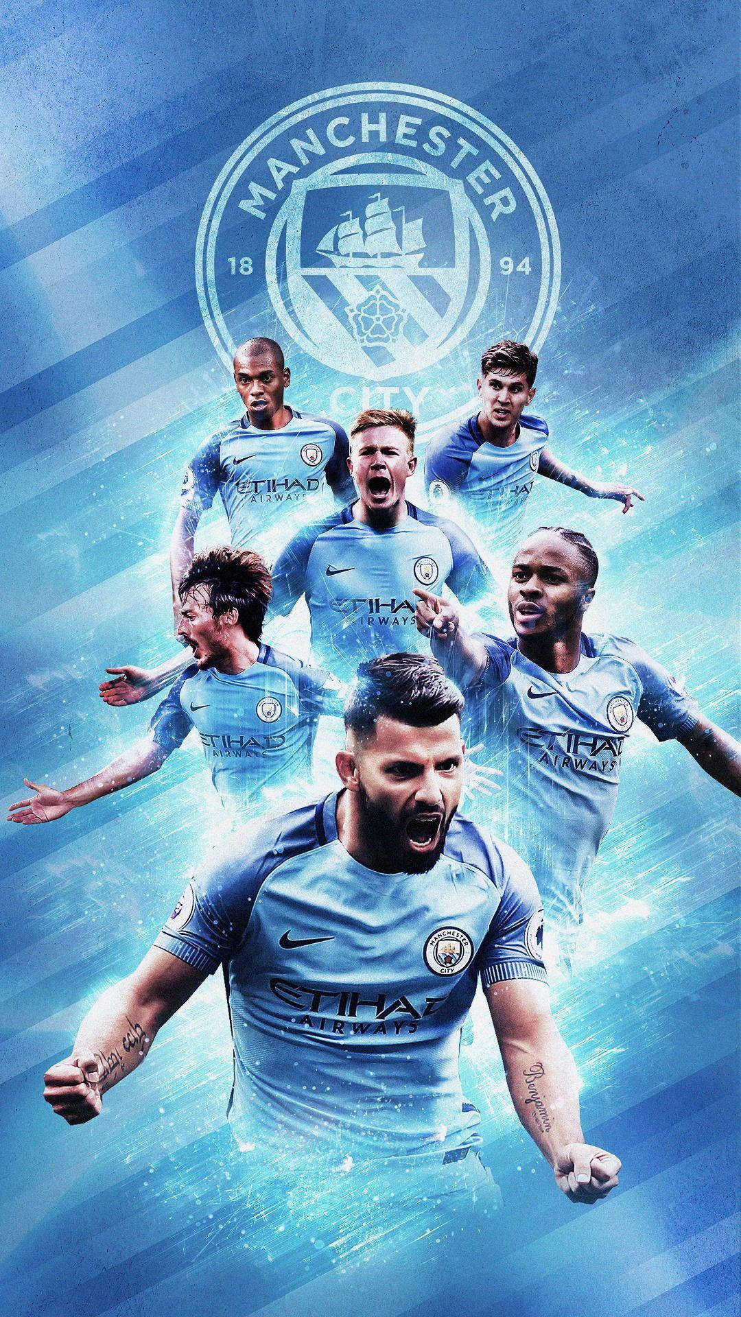 Football Team With The Manchester City Logo Background