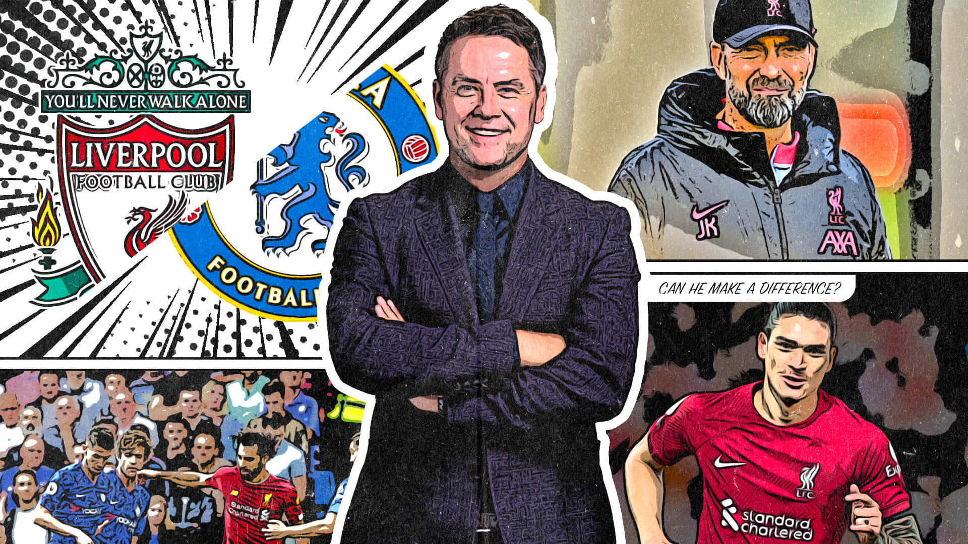 Footballer Michael Owen Comic Style POster Wallpaper