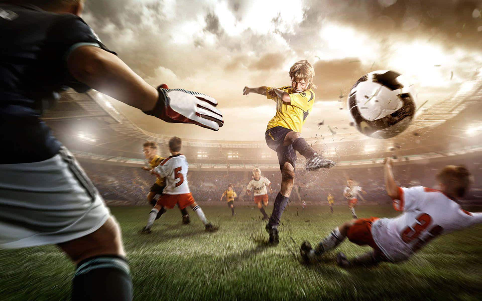 Fotbollsspelarna Barn-bild