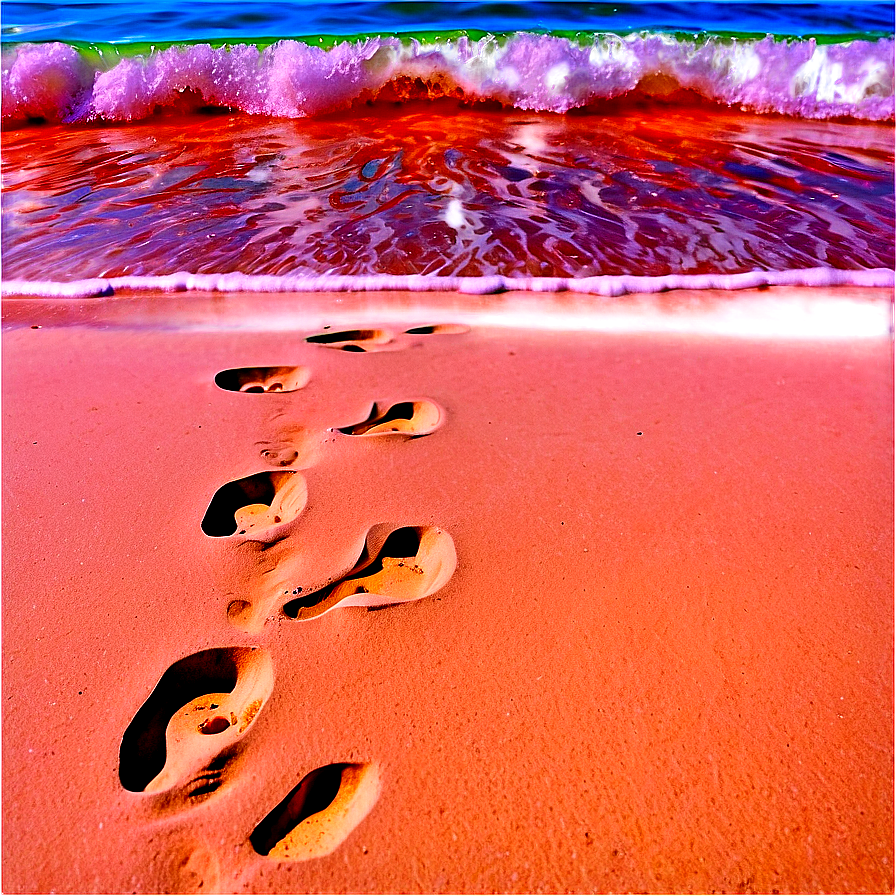 Footprints In Sandy Beach Png 06242024 PNG