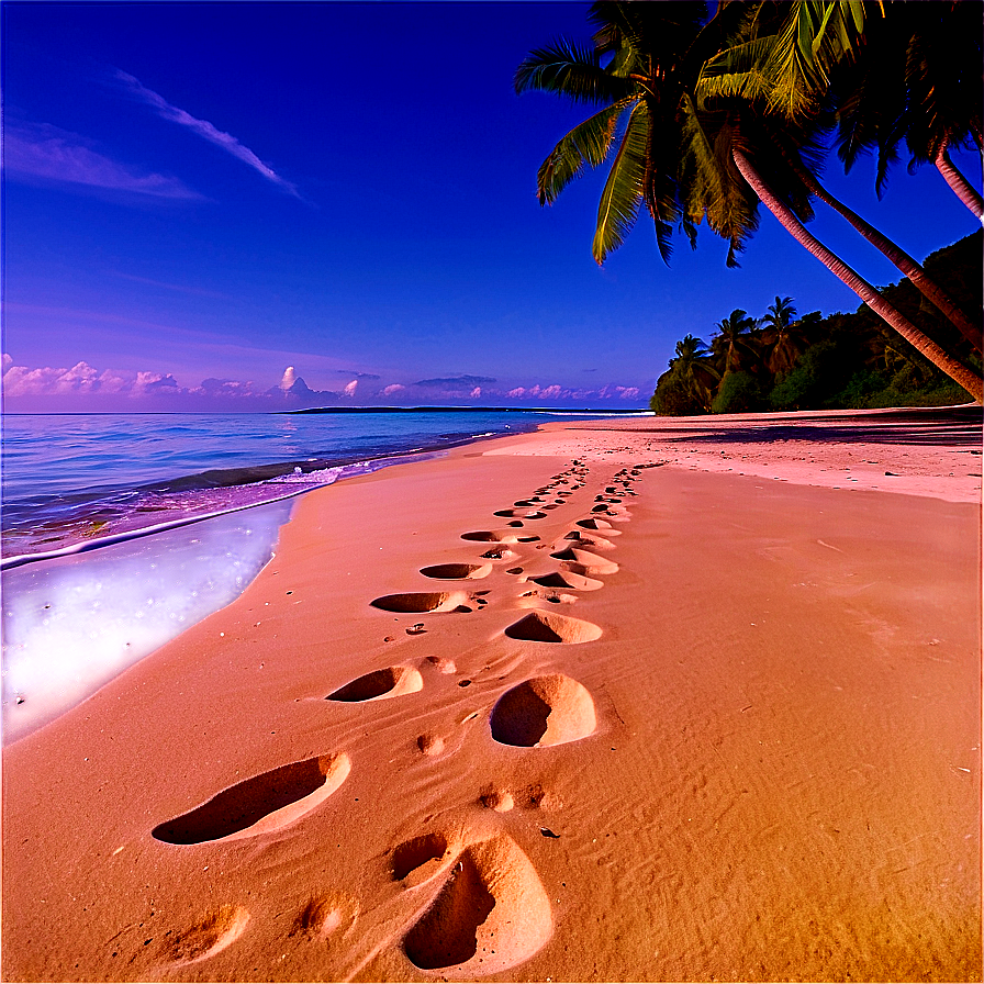 Footprints Leading To Sandy Beach Png 06242024 PNG