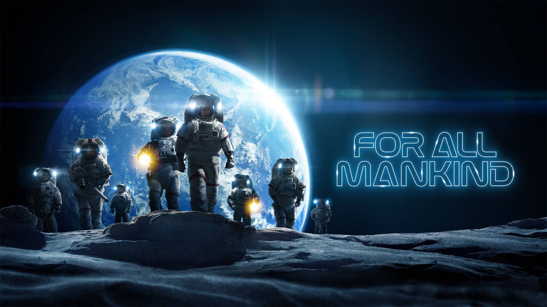 For All Mankind Arriving On The Moon Wallpaper