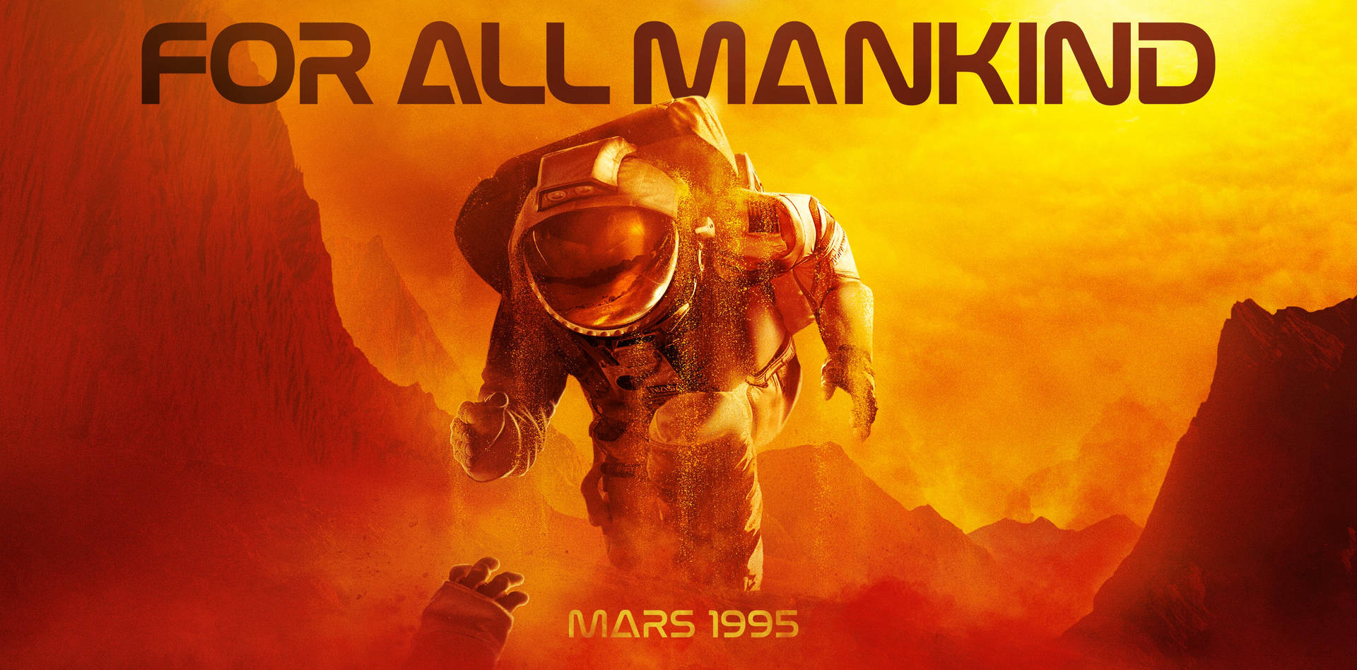 Füralle Menschen Astronaut Auf Dem Mars Wallpaper