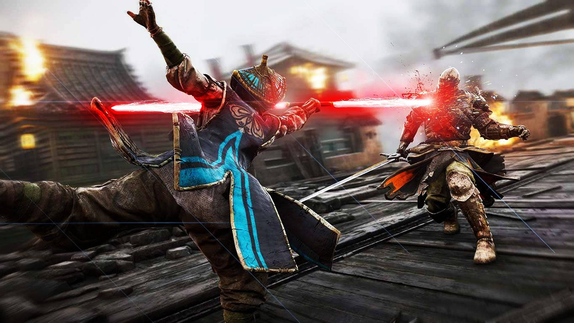 For Honor Game Nobushi Red Aesthetic Attack Wallpaper