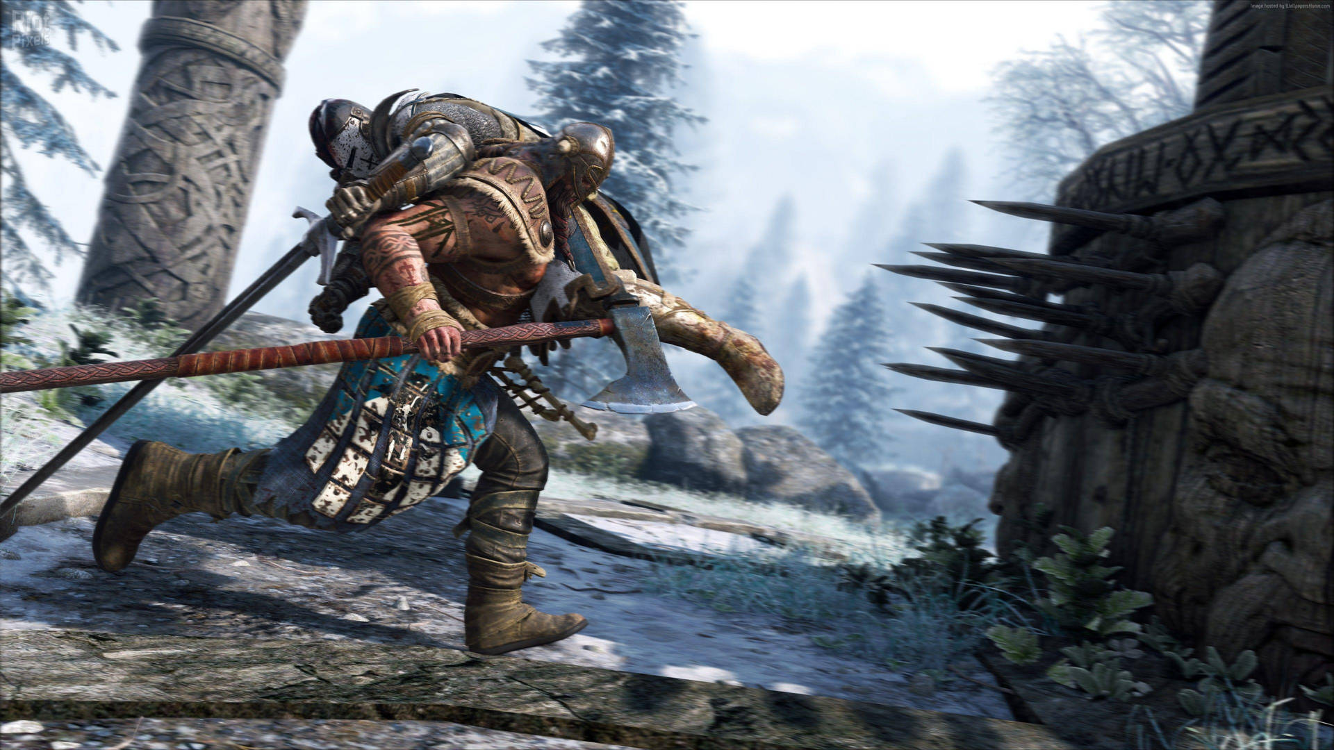 For Honor Game Raider Tackling Warden Background