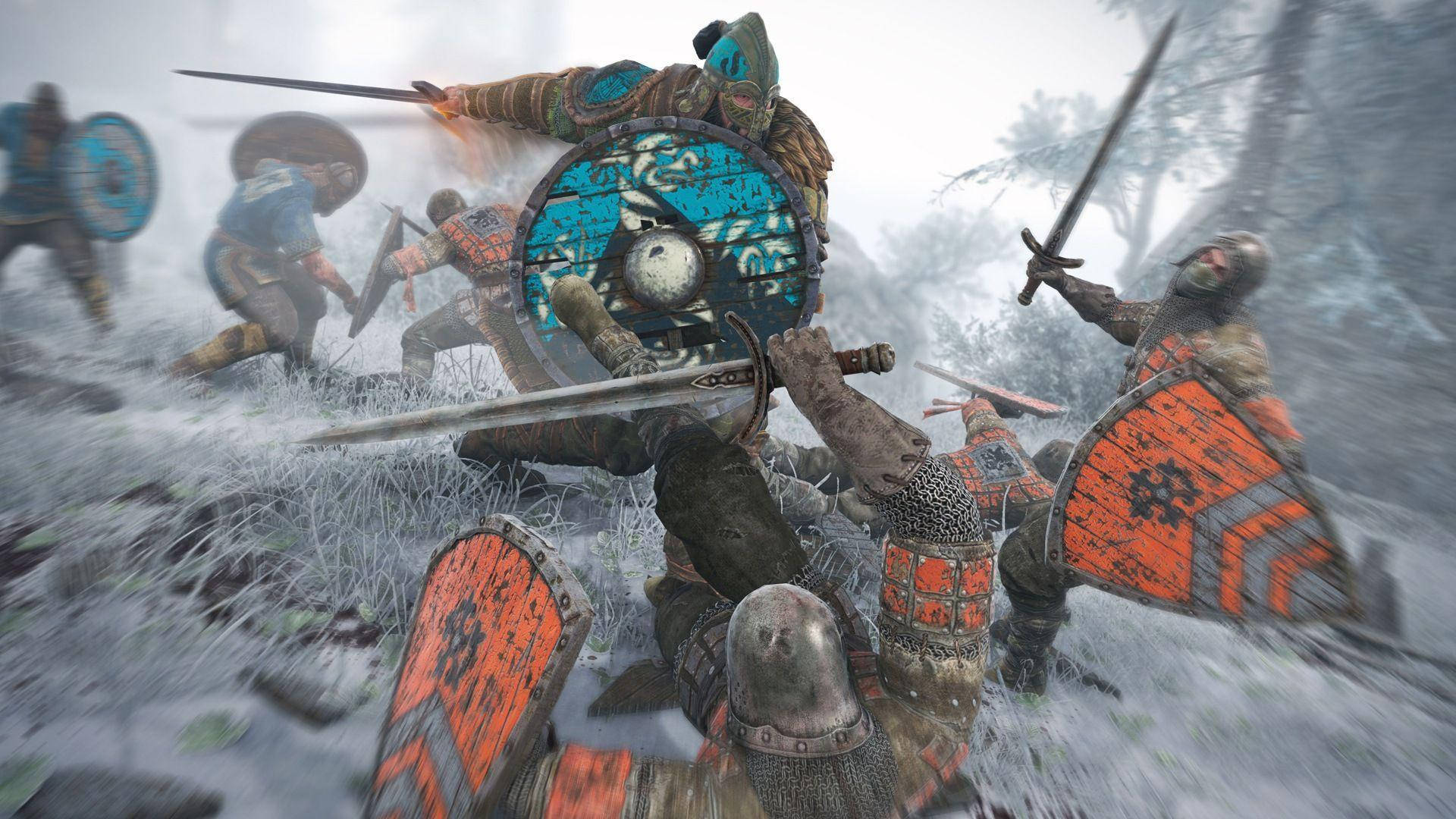 For Honor Game Warlords Fighting Black Priors Background