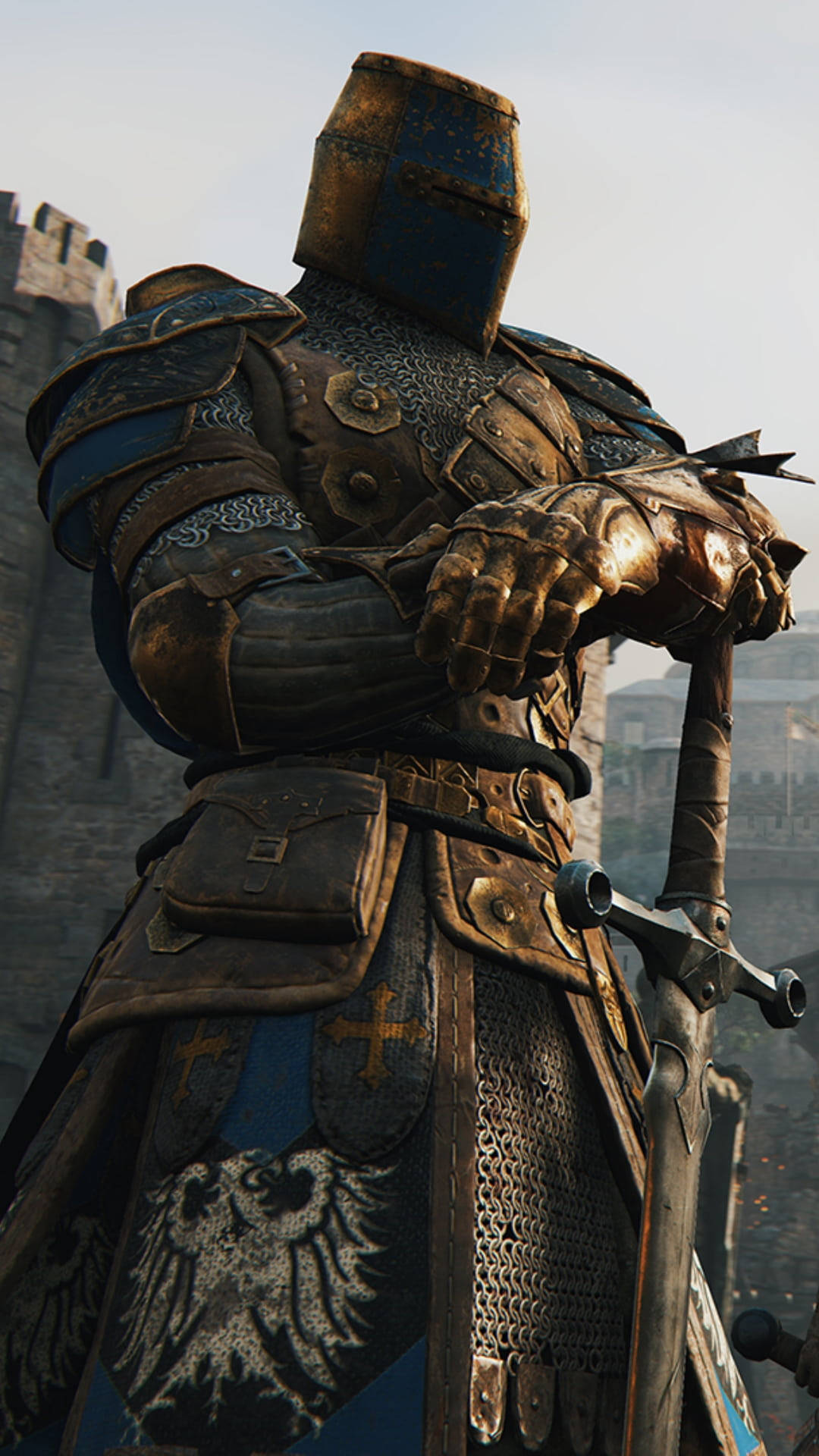 For Honor Phone Warden Leaning On Sword Wallpaper