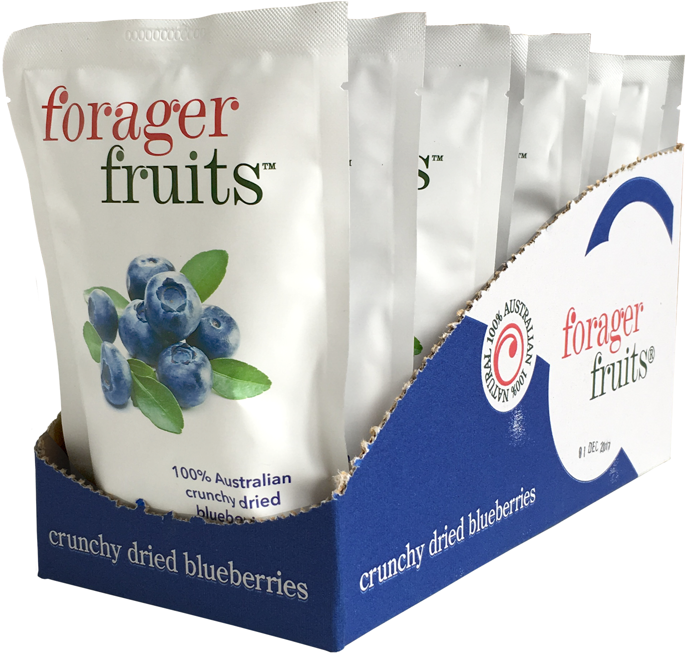 Forager Fruits Dried Blueberries Packaging PNG