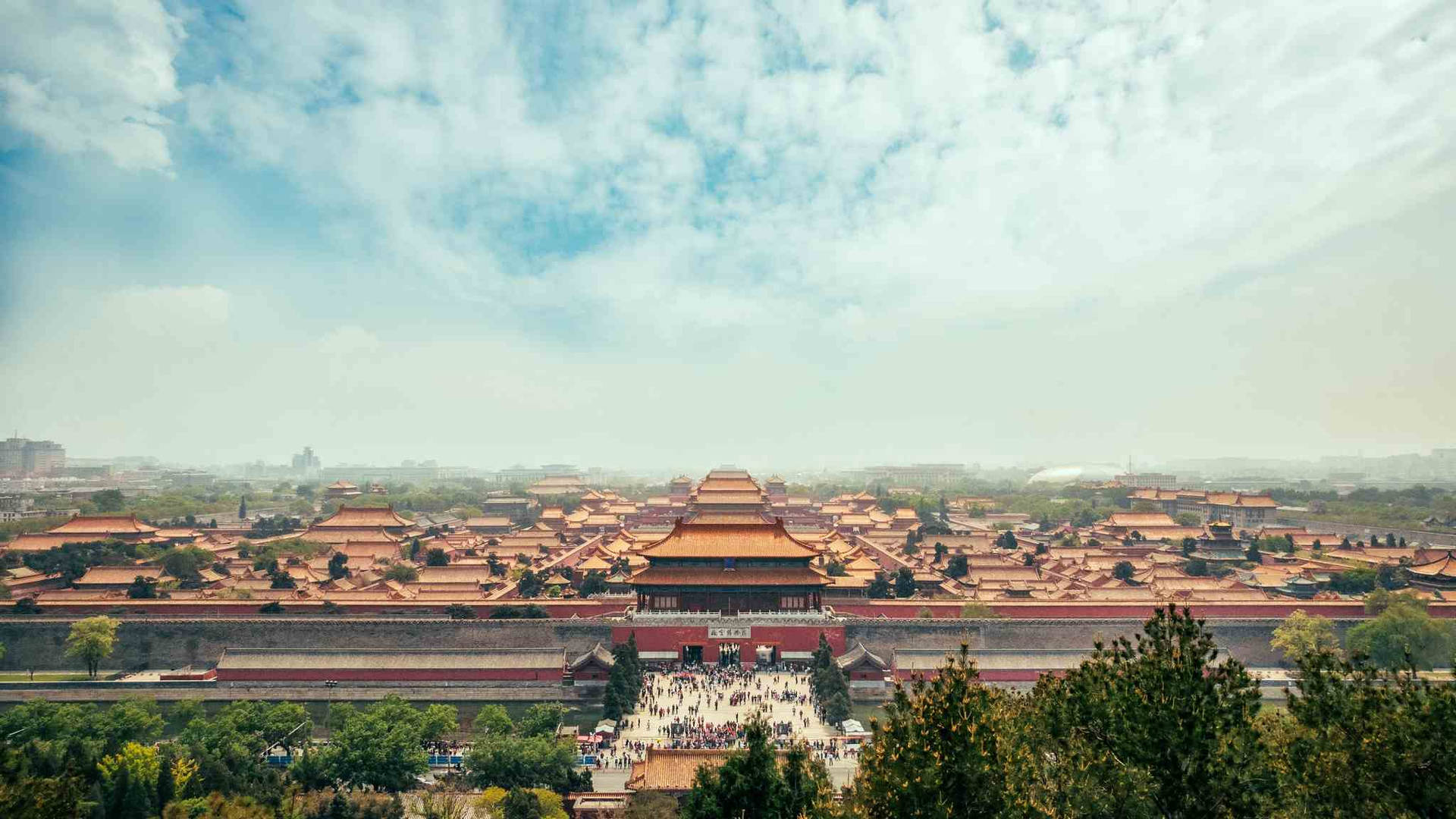 Forbidden City Cloudy Sky Wallpaper