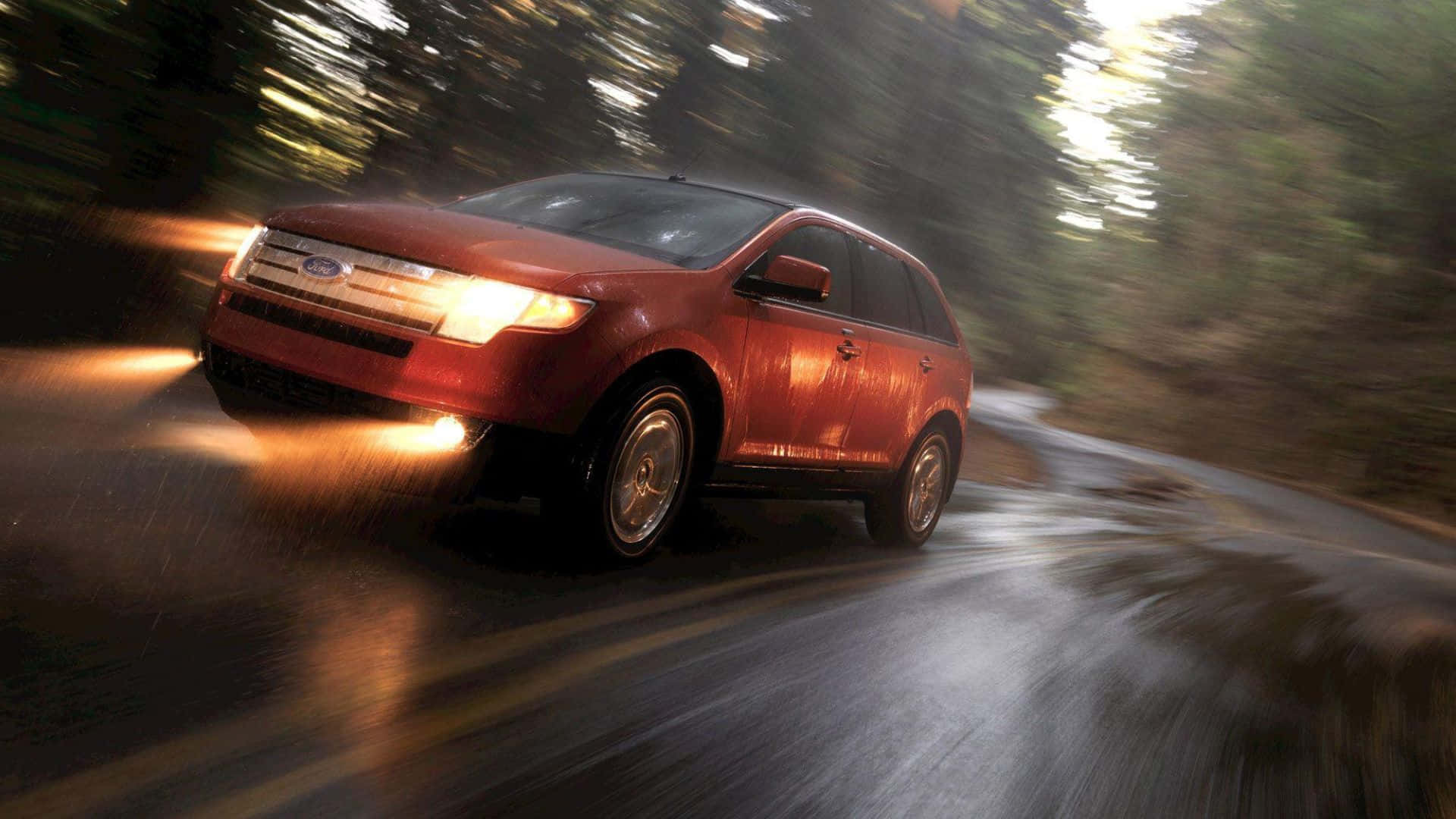 Stunning Ford Edge in motion on the road Wallpaper
