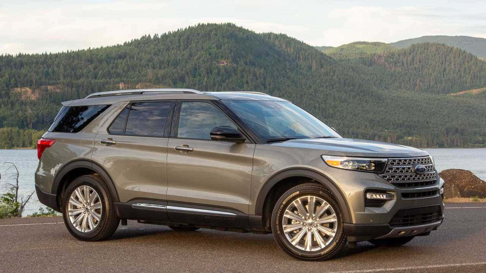 Sleek and Powerful Ford Explorer on Scenic Background Wallpaper
