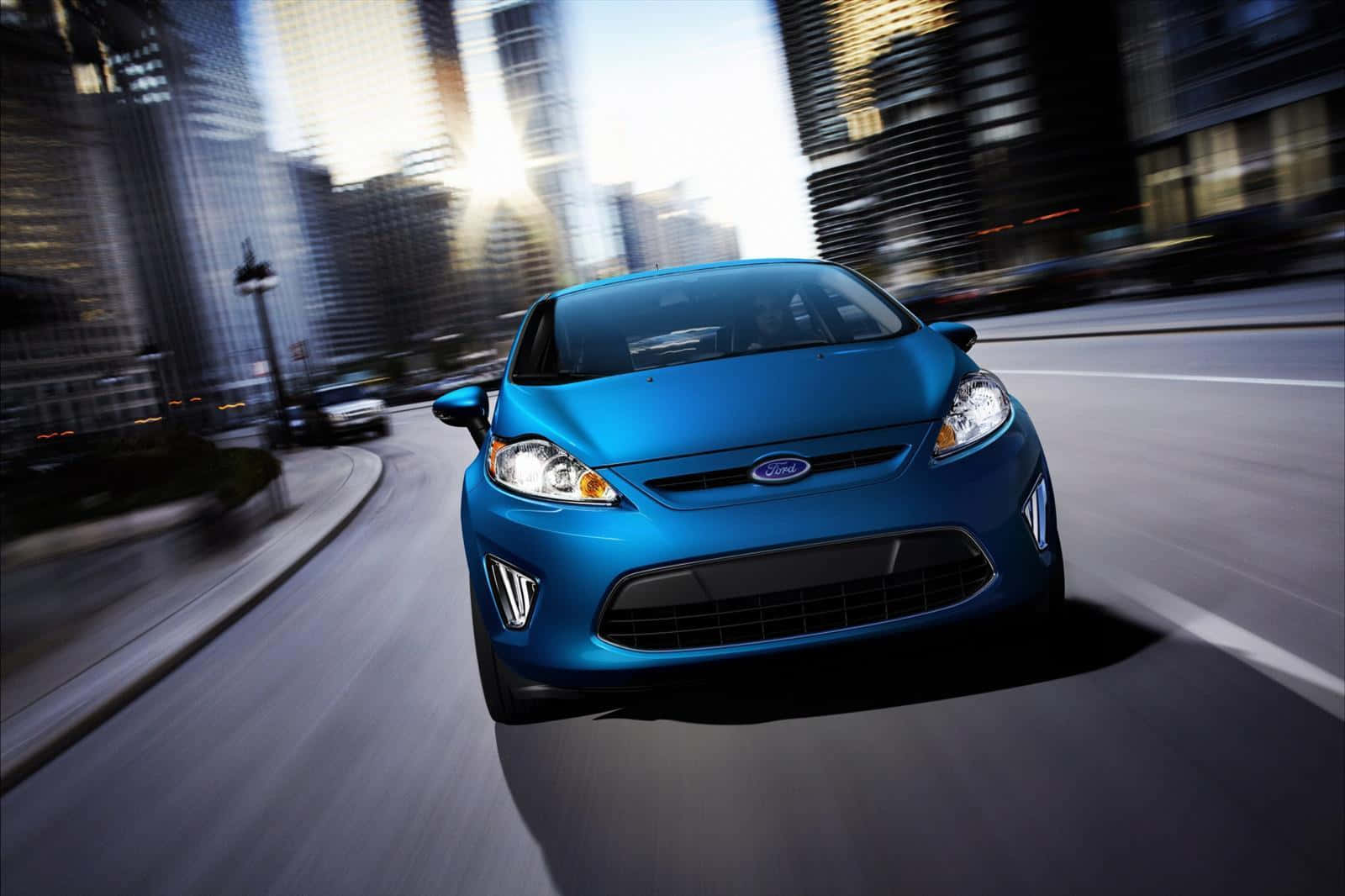 Sleek and Modern Ford Fiesta in Motion Wallpaper