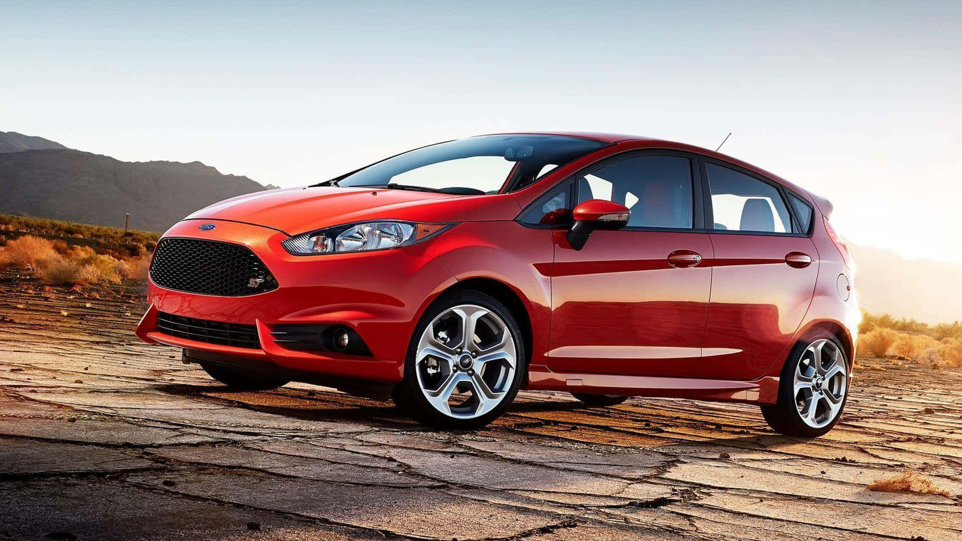 Sleek Ford Fiesta in Action Wallpaper