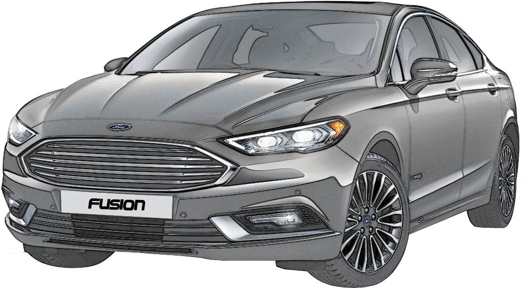 Ford Fusion Sedan Side View PNG