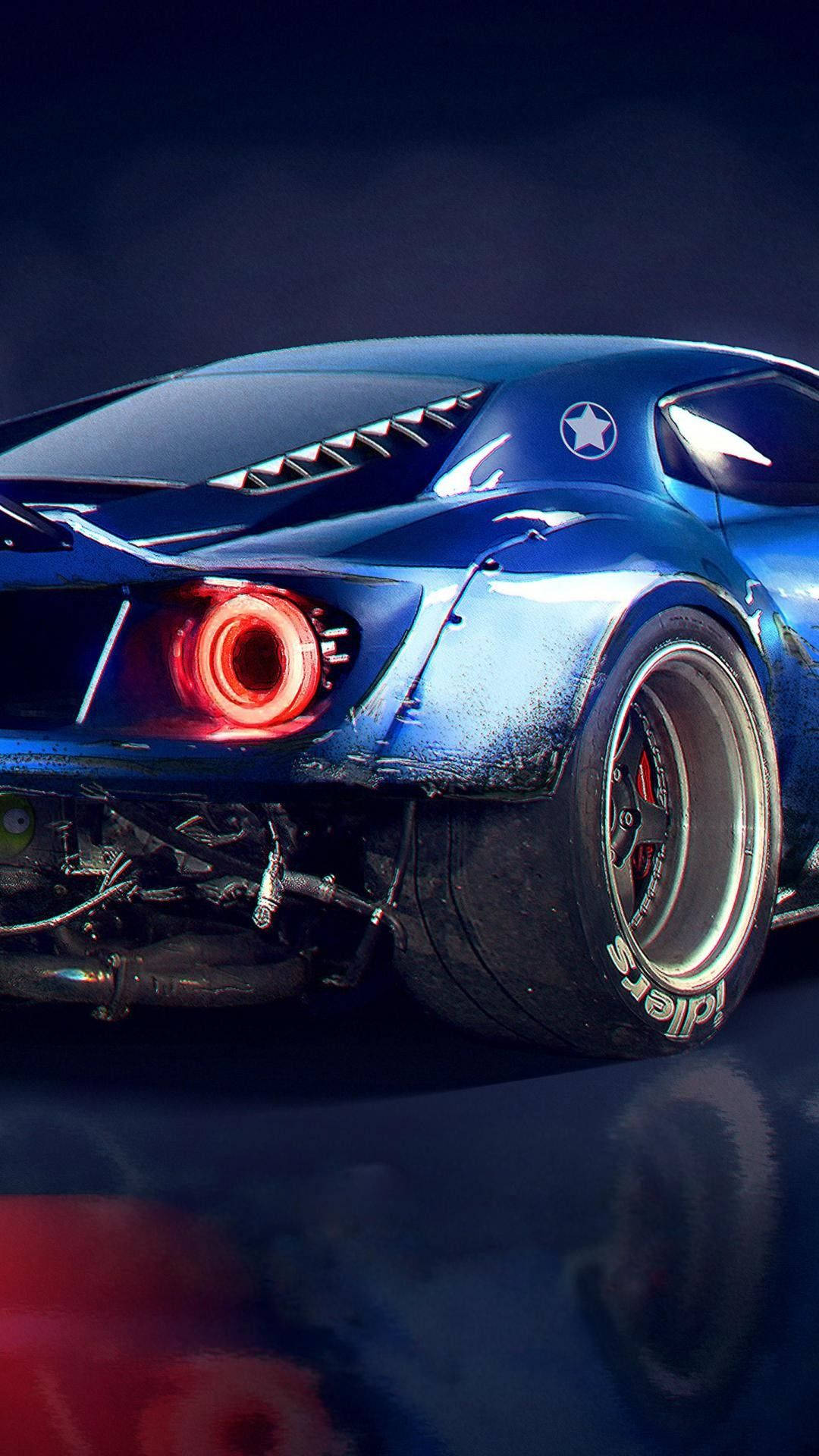 Ford Iphone Blå Racerbil Wallpaper