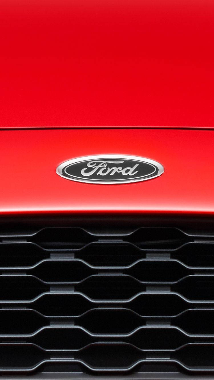 Ford Iphone Logo On Red Wallpaper