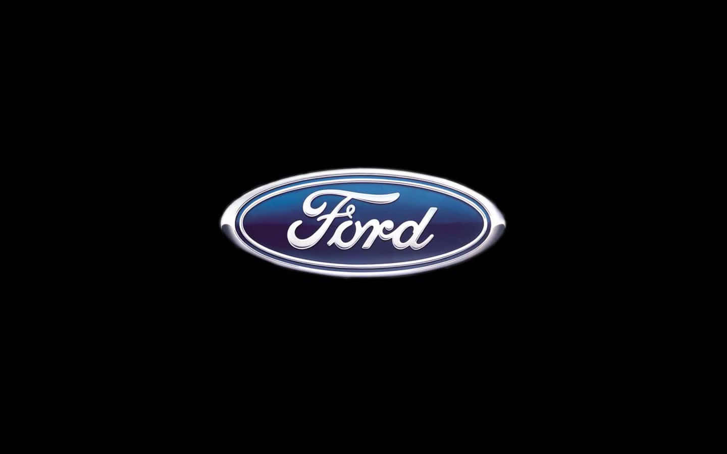 The Classic Ford Logo on a Blue Background Wallpaper