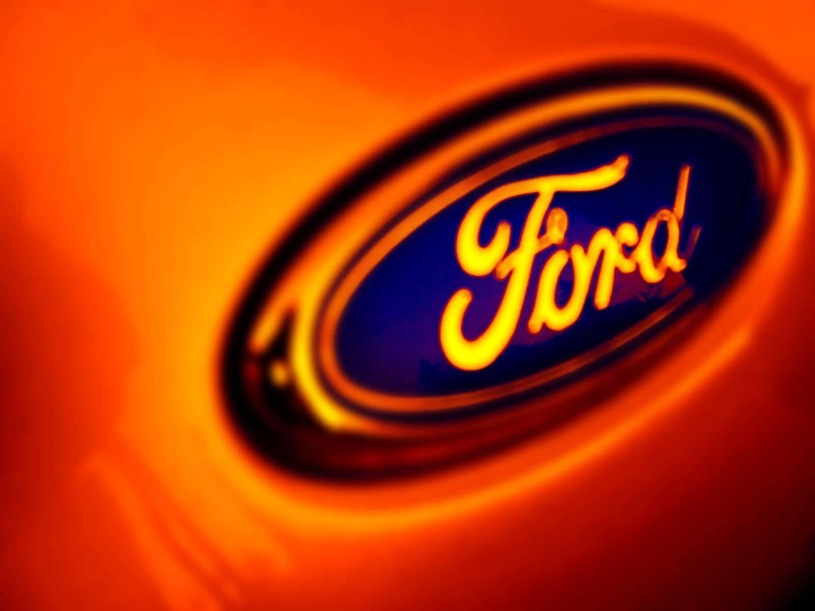 Logode Ford Sobre Un Impresionante Fondo Azul Fondo de pantalla
