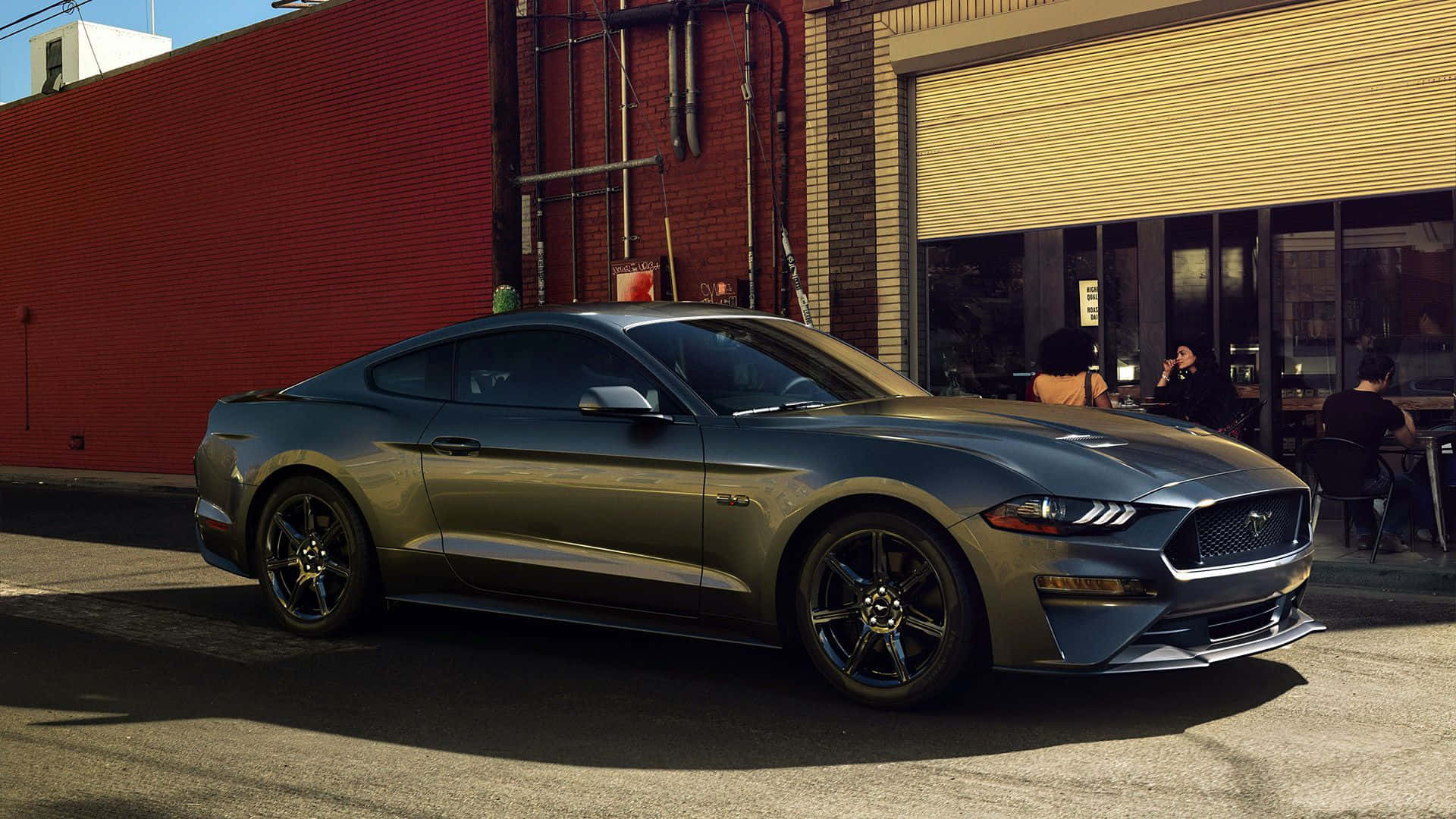 Ford Mustang 2018 Model In A Street Wallpaper