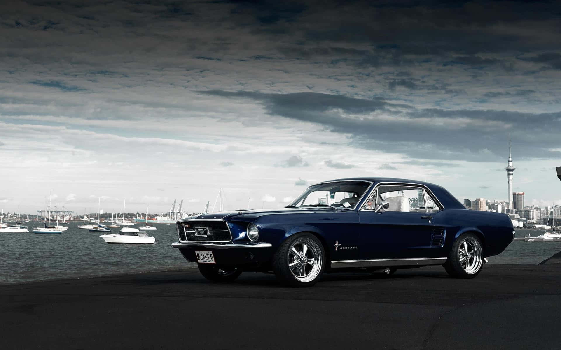 Ford Mustang By The Docks Wallpaper