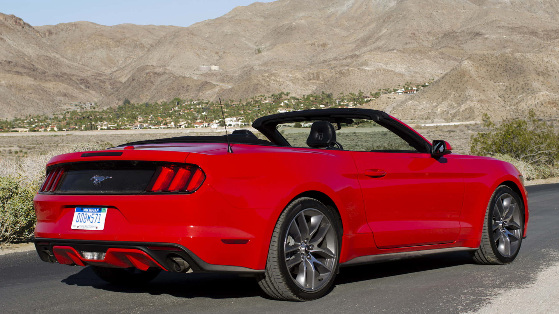 Sleek Ford Mustang Ecoboost on the open road Wallpaper