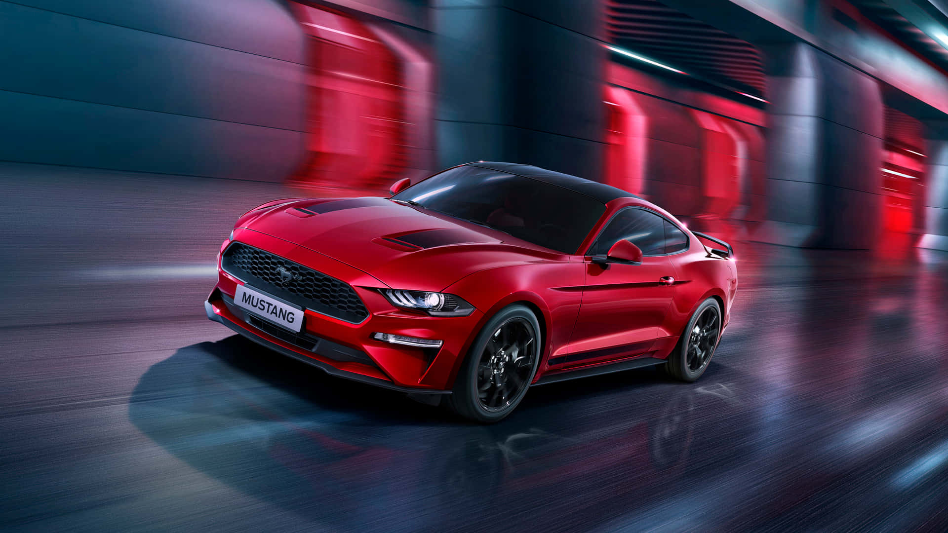 Powerful Ford Mustang Ecoboost Unleashed on the Open Road Wallpaper