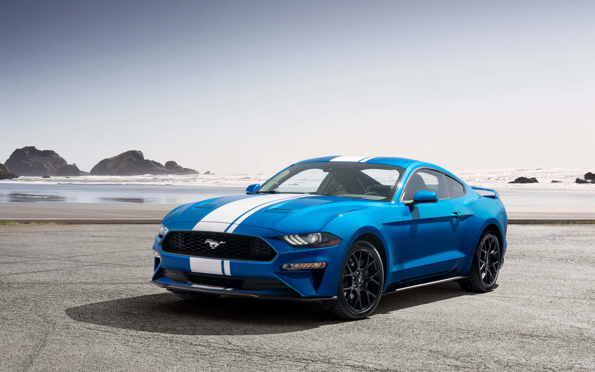 Stunning Ford Mustang Ecoboost on the road Wallpaper