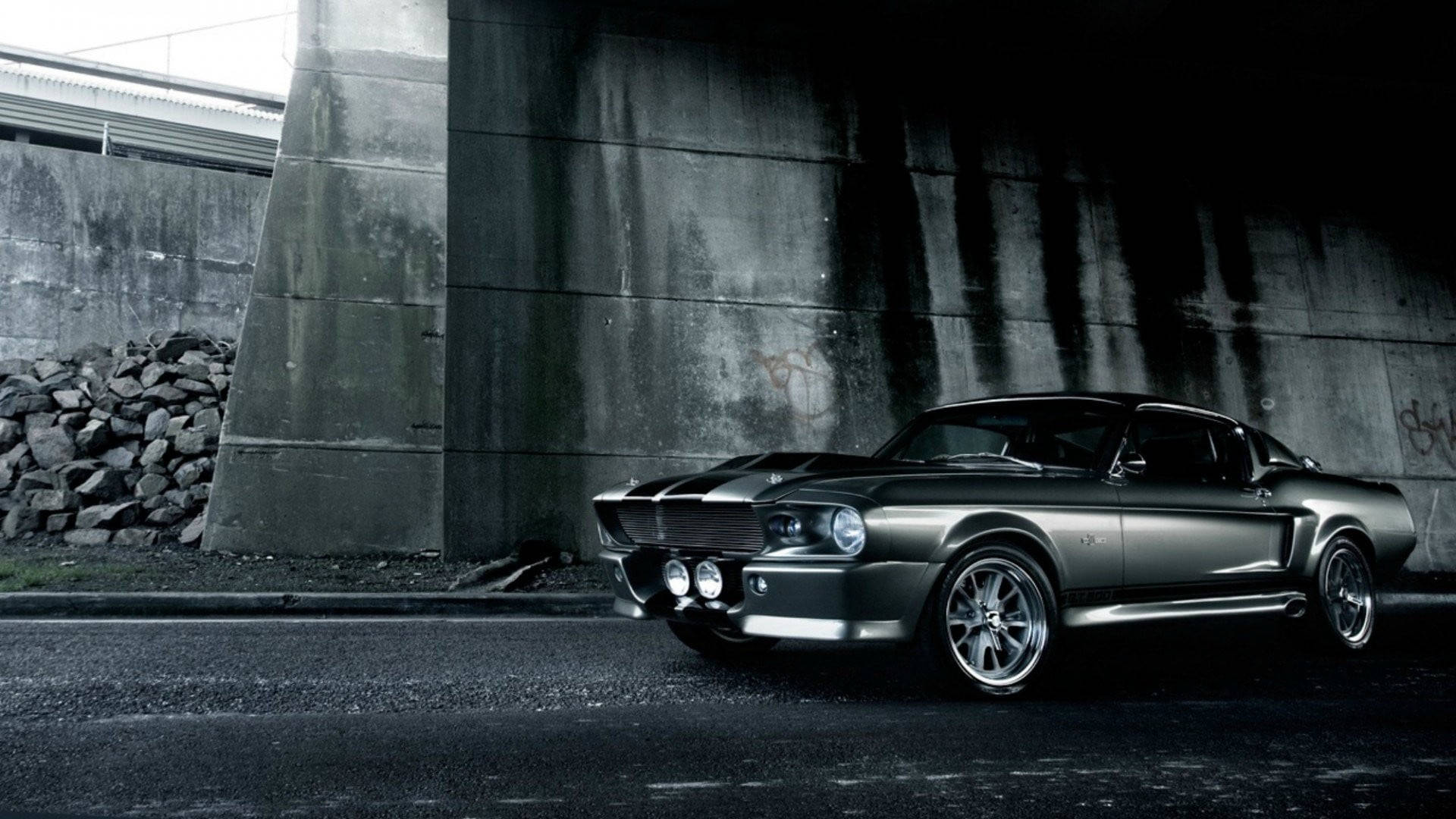 Ford Mustang Hd Black And White Wallpaper