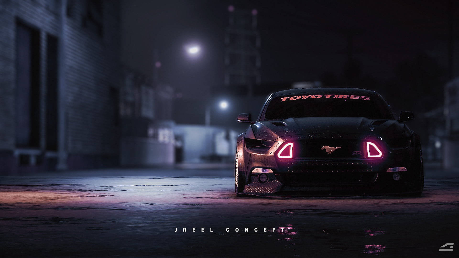 Ford Mustang Hd In The Dark Wallpaper