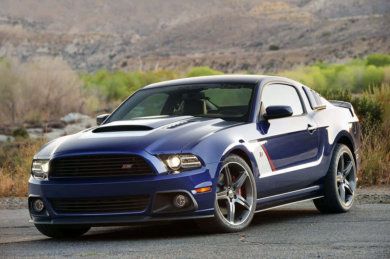 Stunning Red Ford Mustang Roush Roars on the Road Wallpaper