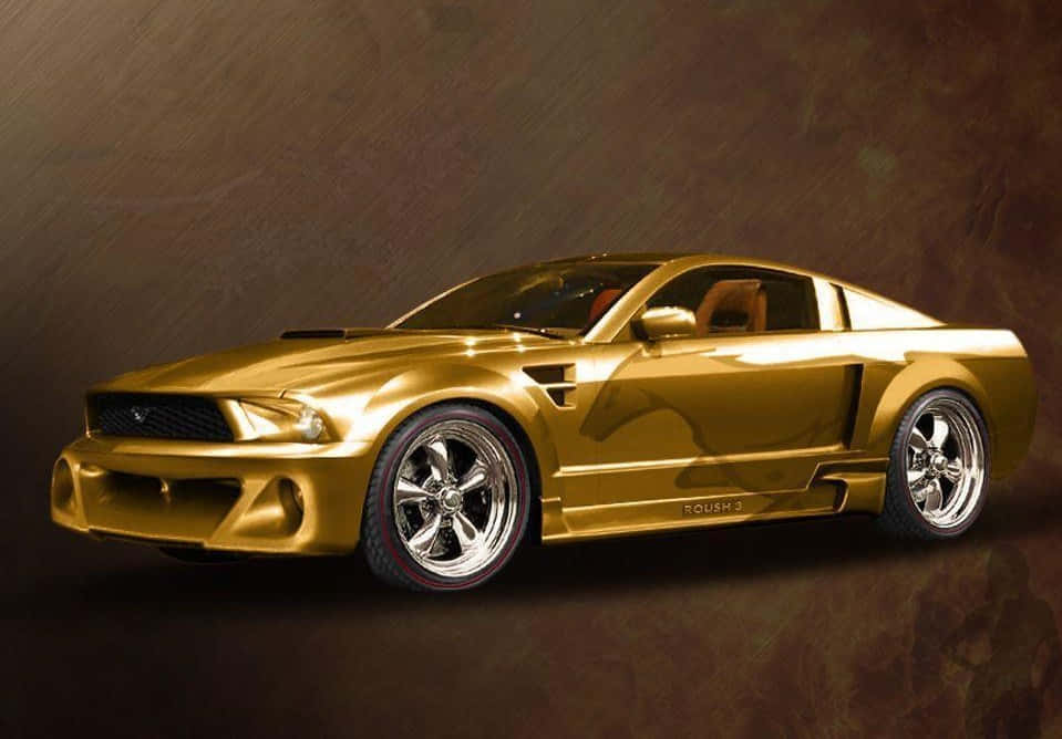 A sleek Ford Mustang Roush parked on the street. Wallpaper