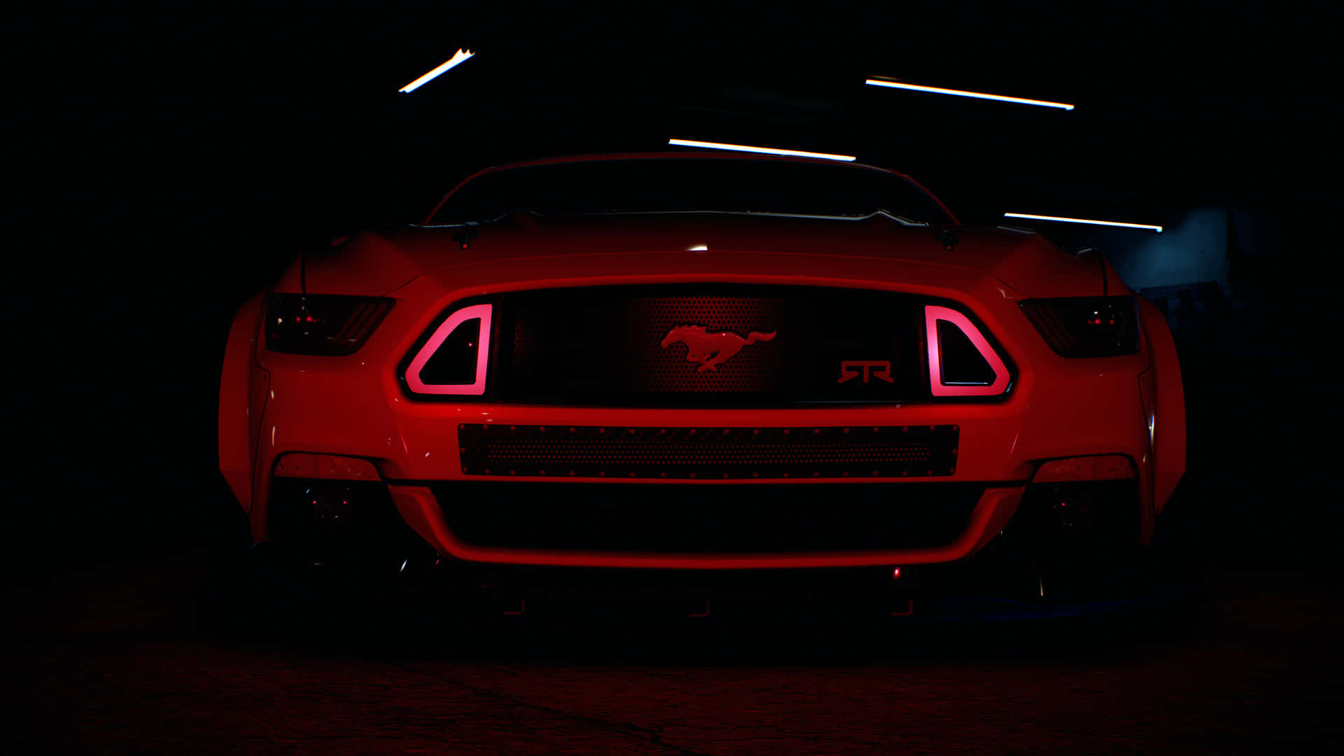 Ford Mustang RTR Bil Racing Skrivebords Tapet Wallpaper