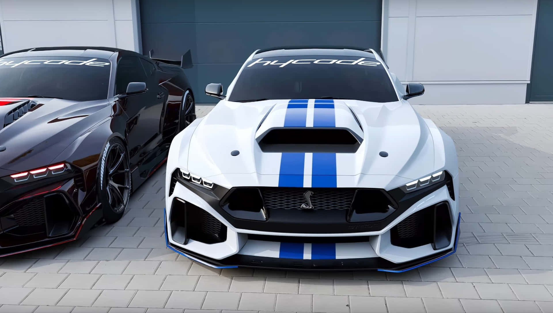 Ford Mustang Shelby G T500and Lamborghini Huracan Evo Wallpaper