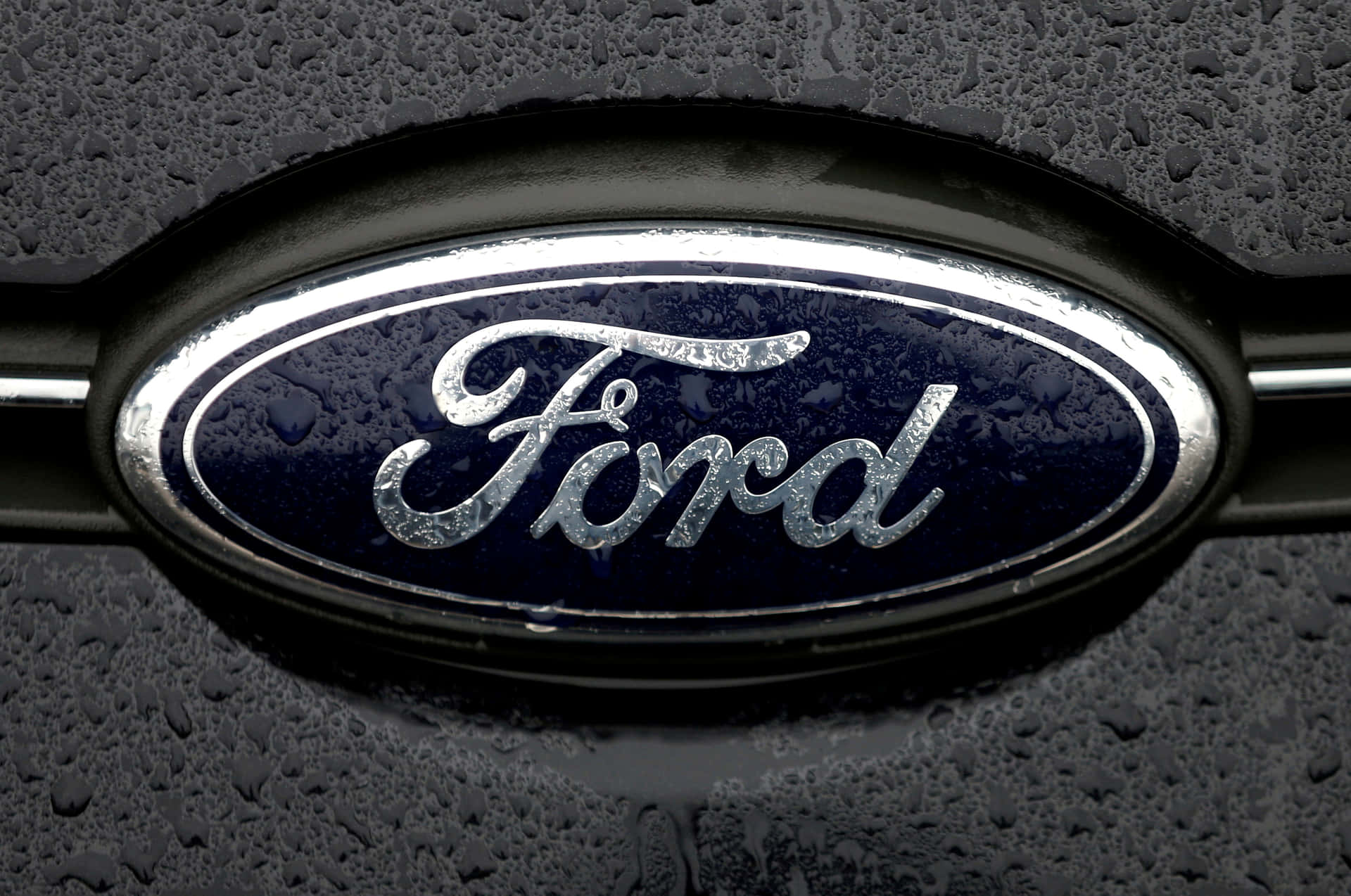 Ford Logo On A Black Car
