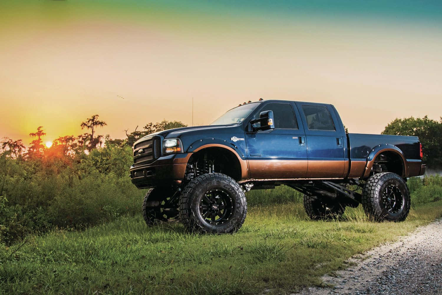 Lifted Ford Powerstroke Wallpaper