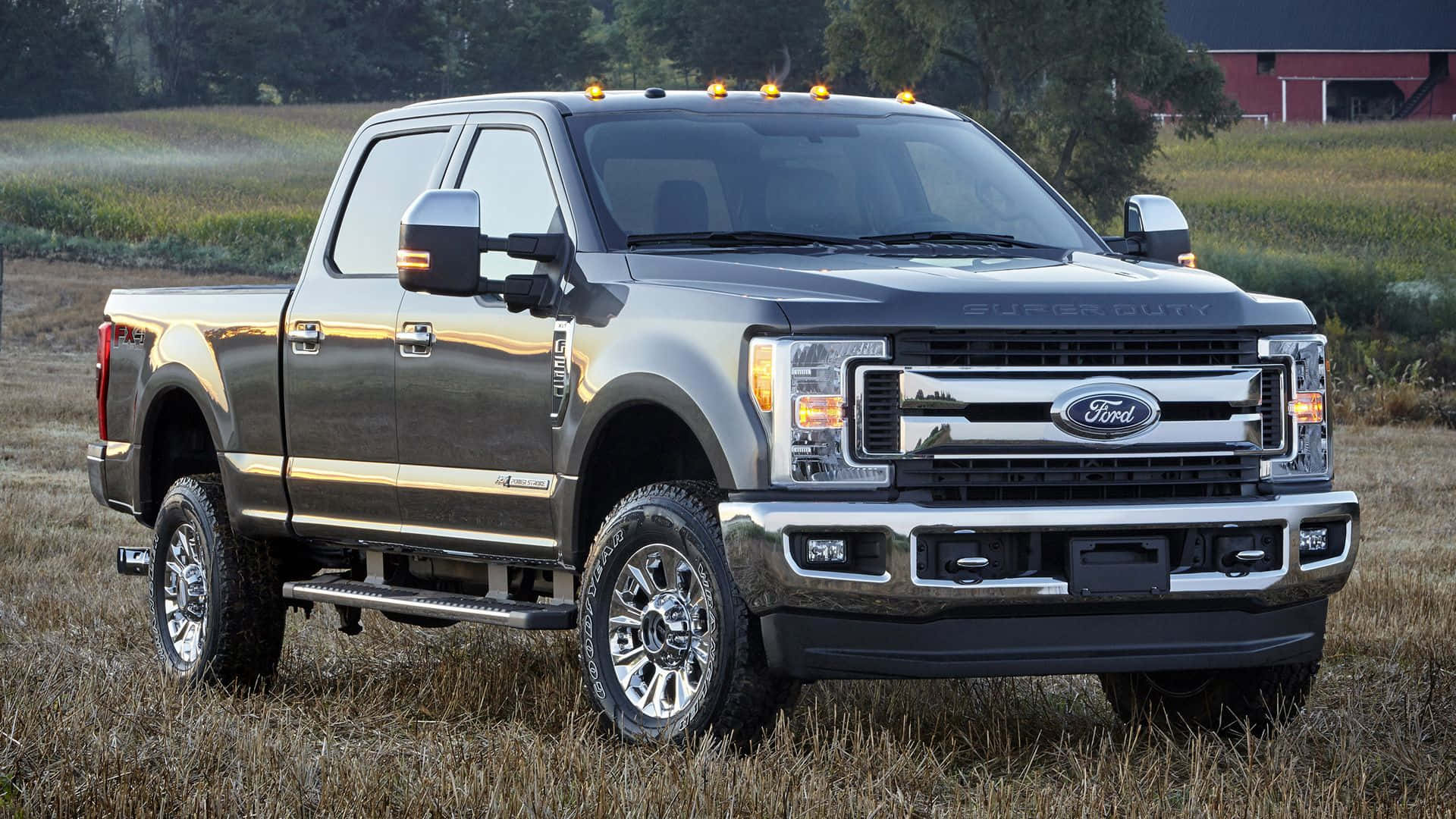 The 2018 Ford Super Duty F-250 Is Parked In A Field Wallpaper