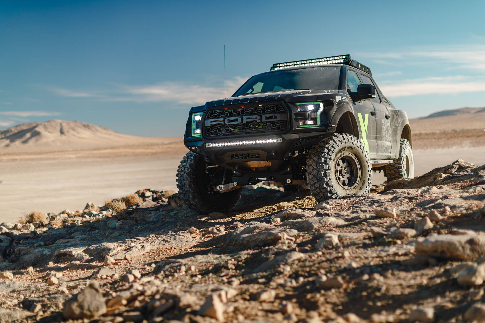 Ford Raptor In Desert Background