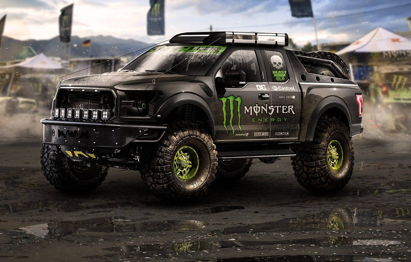 Ford Raptor With Custom Monster Decals Wallpaper
